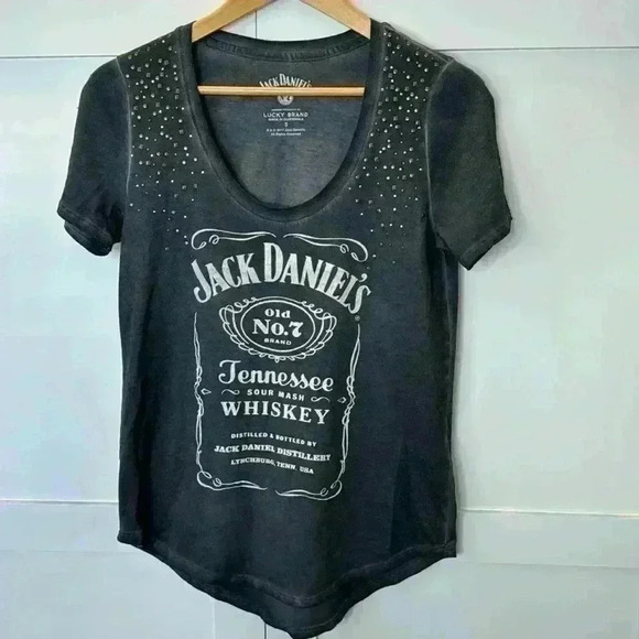 Lucky Brand Jack Daniel’s Gray TShirt Small - Picture 1 of 6